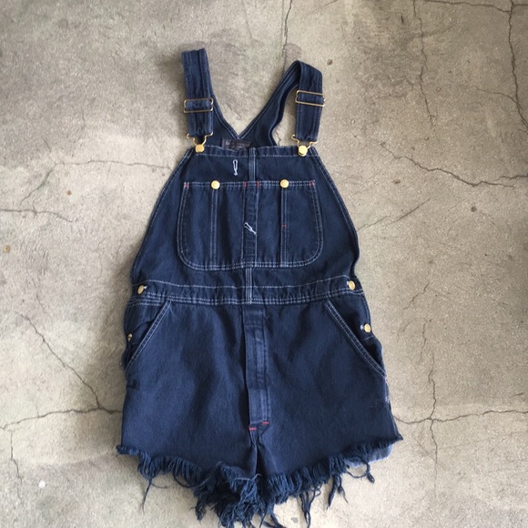 Karen Zambos Pants - Karen Zambos custom made vintage overall shorts